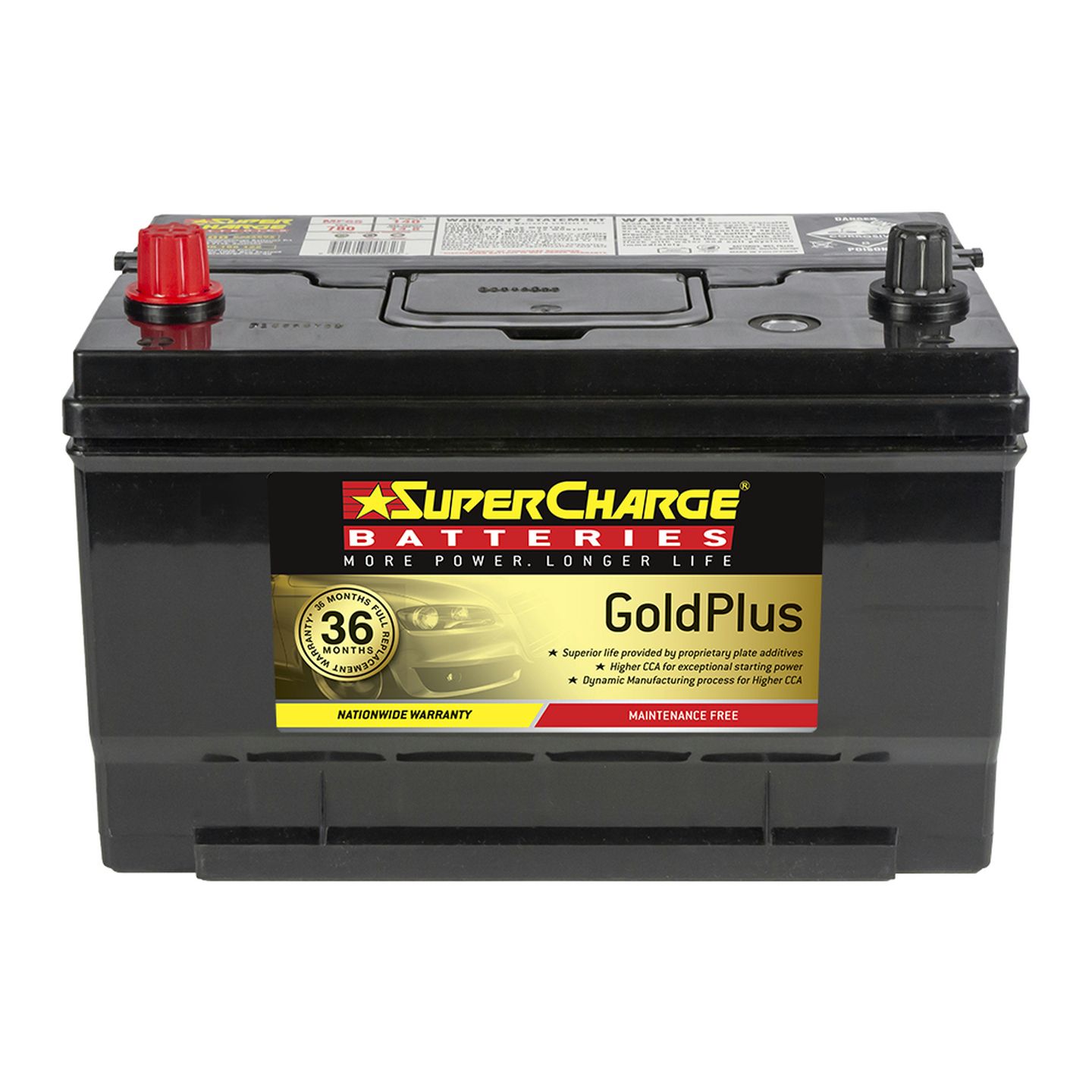 Supercharge 780CCA GOLD Passenger Maintenance-Free Battery MF65