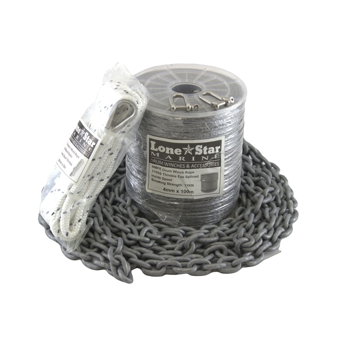 Lone Star RC12x140 Anchor Line Kit - 140m Rope and 10m Chain