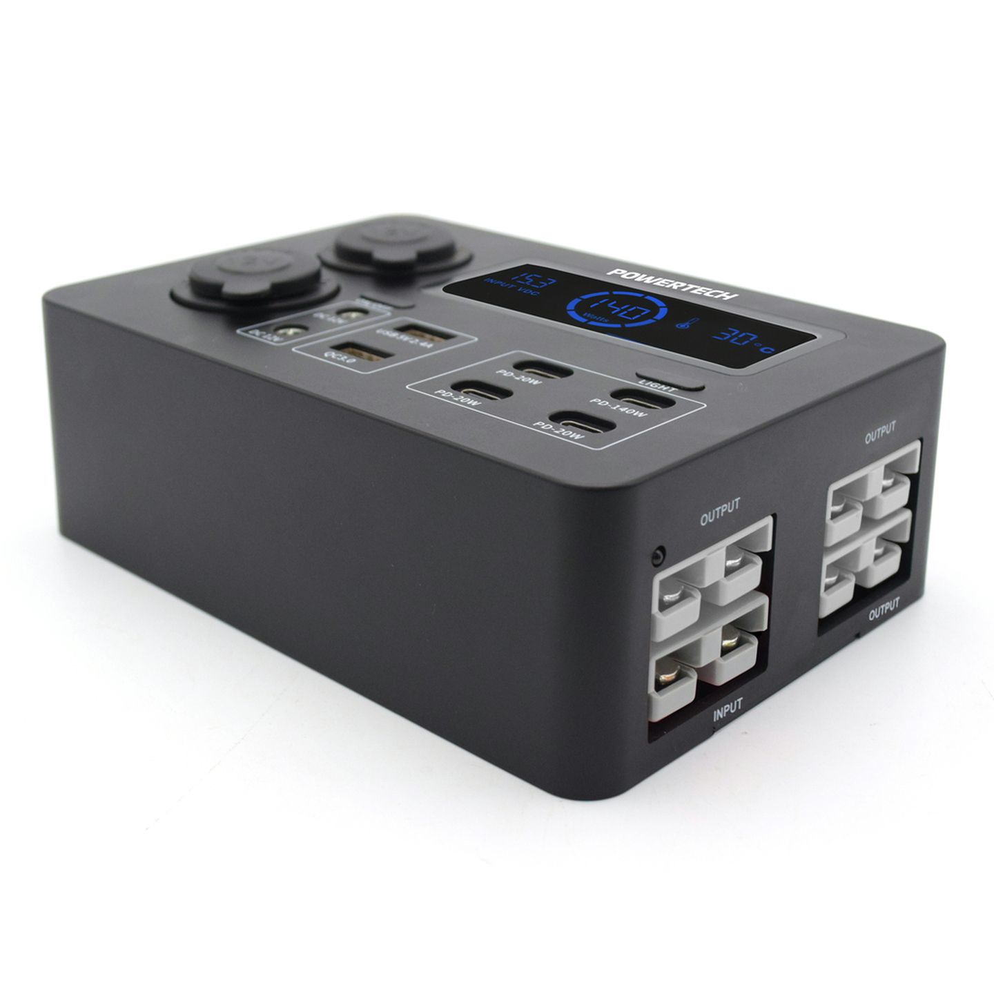 Powertech 12V Power Hub with LCD Screen and LED Light 