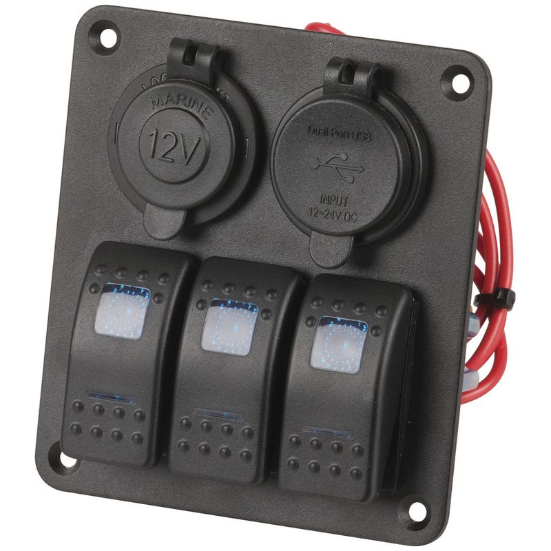 3 Way Usbc Switch 3 Way Switch Panel with Dual USB 4.2A and 12VDC Power Socket | Road ...