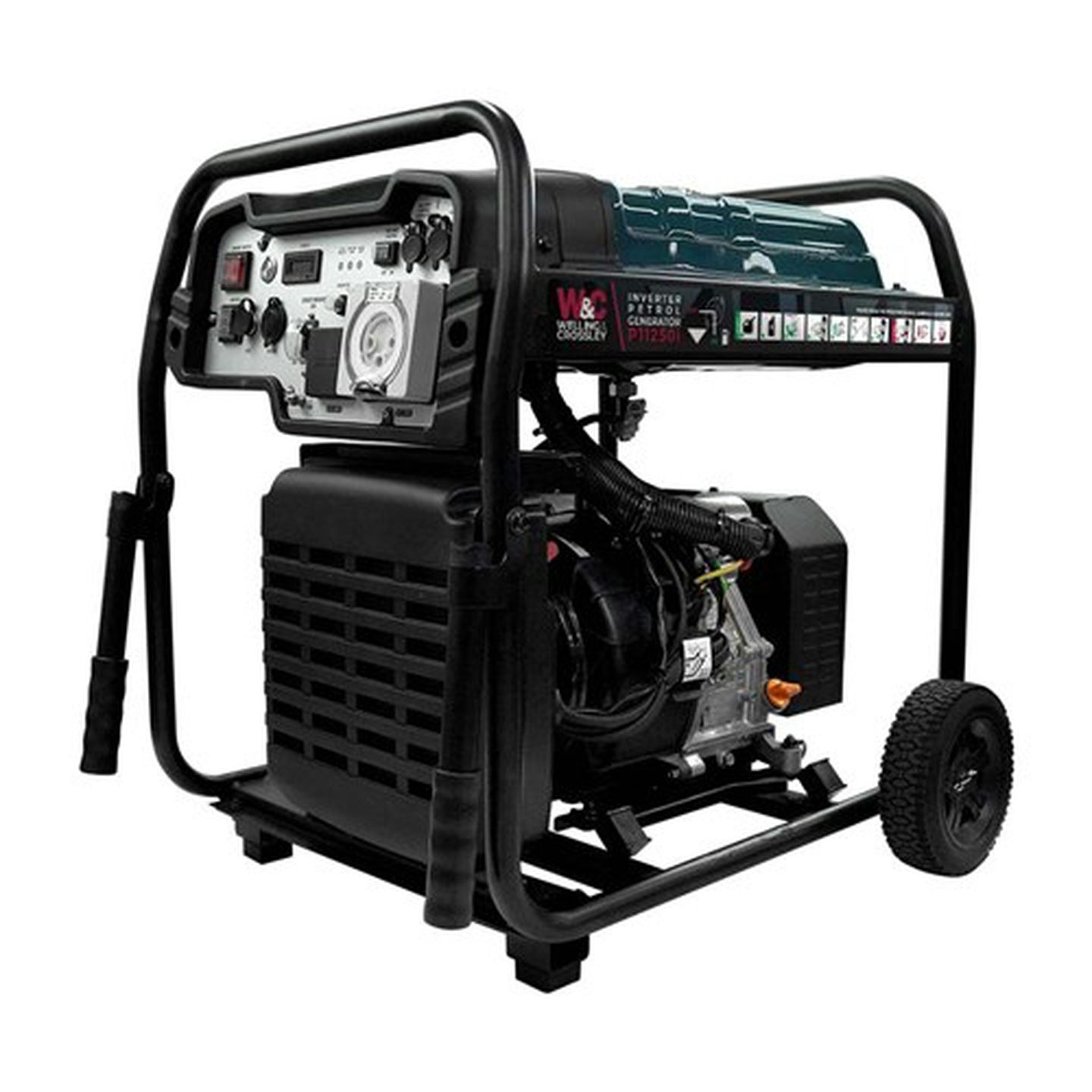 Welling & Crossley 11.25 kVA 9000W Open Frame Inverter Petrol Generator with E-Start