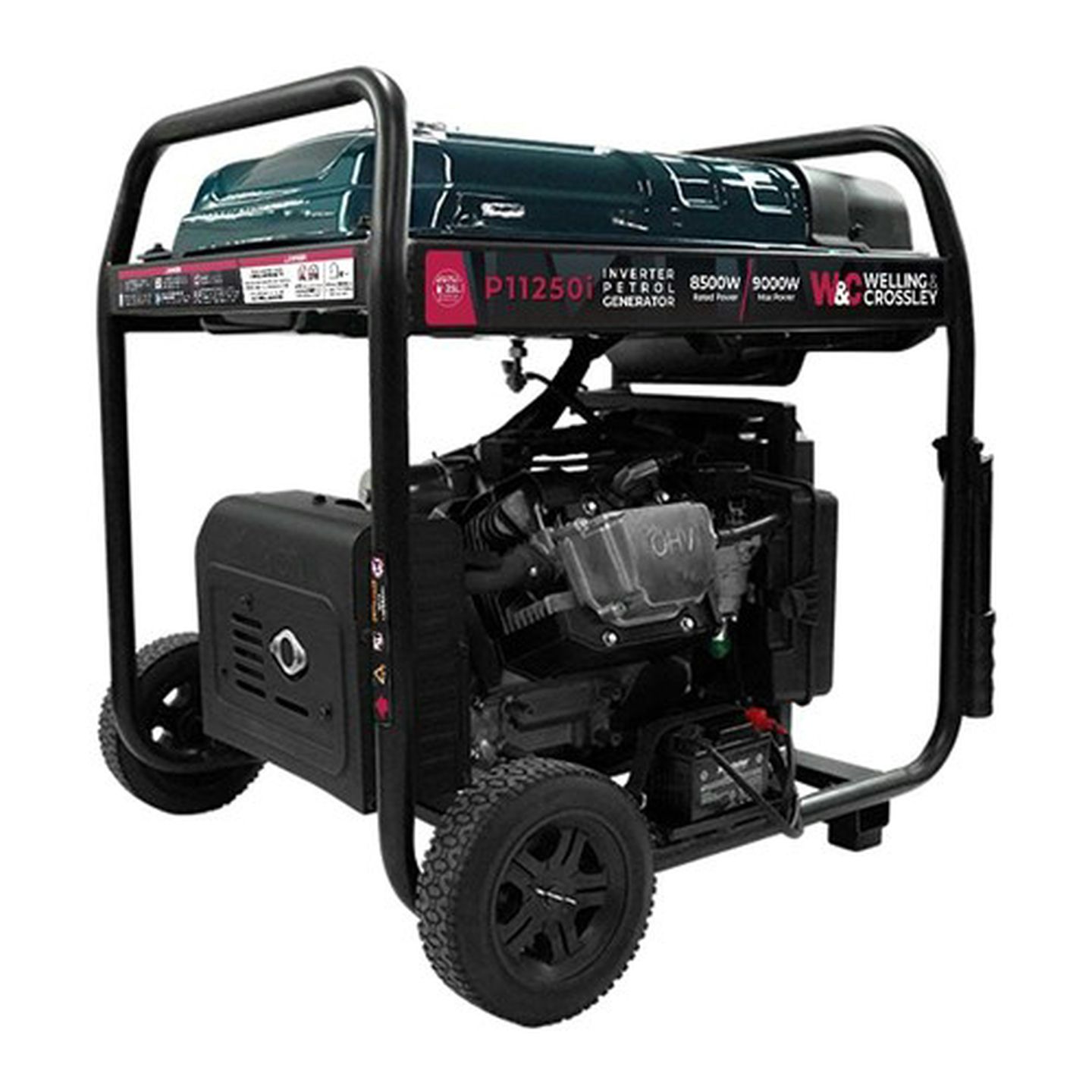 Welling & Crossley 11.25 kVA 9000W Open Frame Inverter Petrol Generator with E-Start