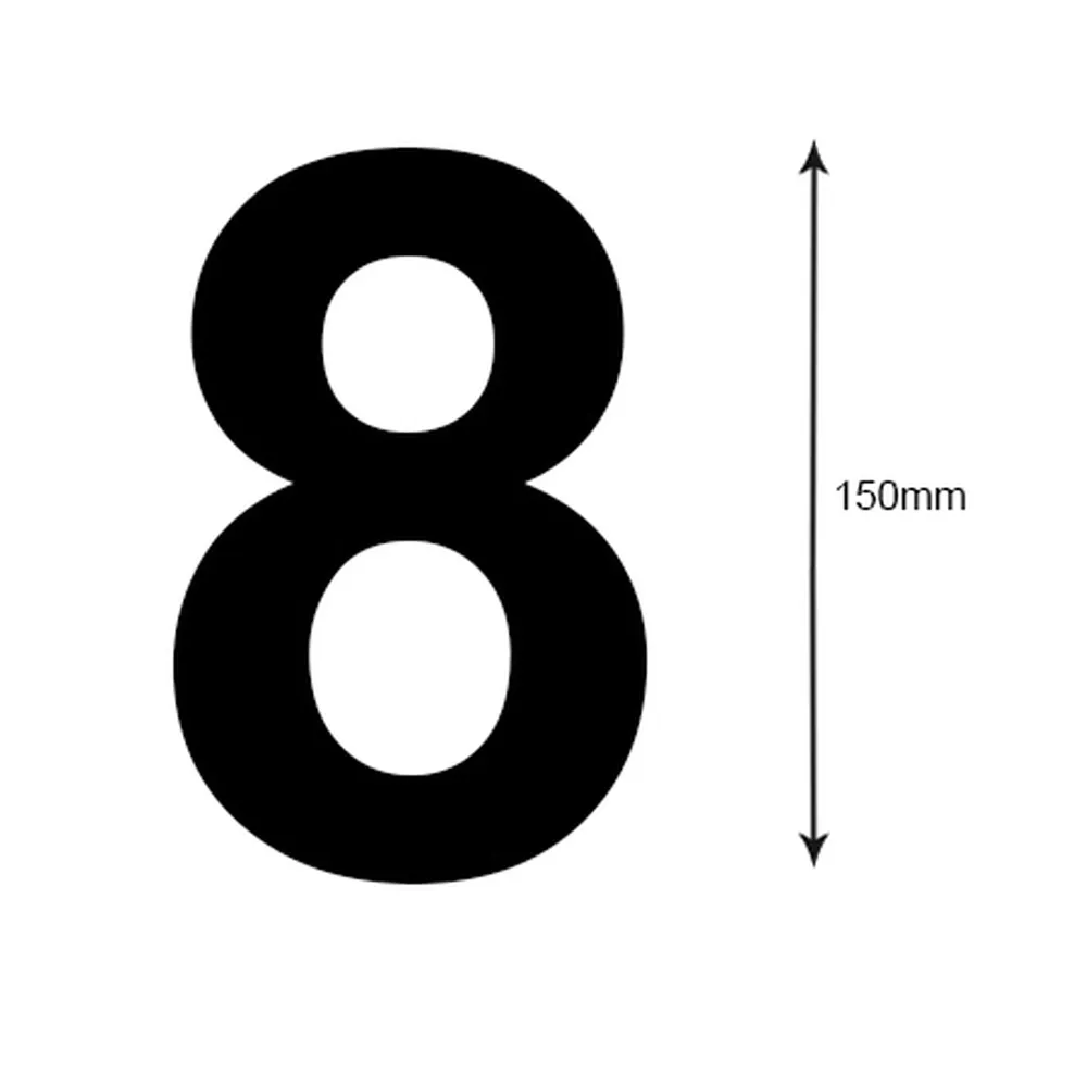 Boat Rego Stickers Black Number (8) 163mm | Road Tech Marine