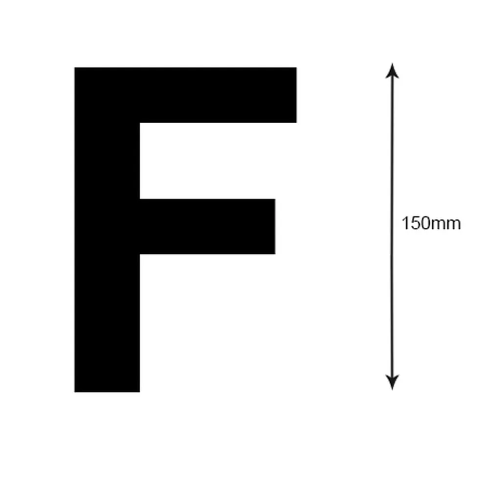 Boat Rego Stickers Black Letter (F) 163mm | Road Tech Marine
