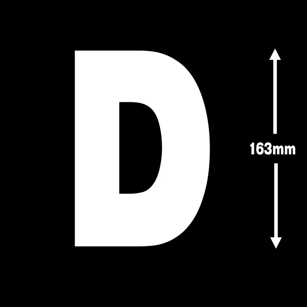 Boat Rego Stickers Letter (D) 163mm White Pair | Road Tech Marine