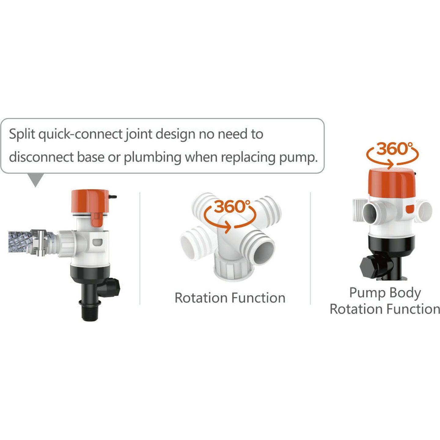 12V 800gph Livewell-Baitwell Pumps 13D Series