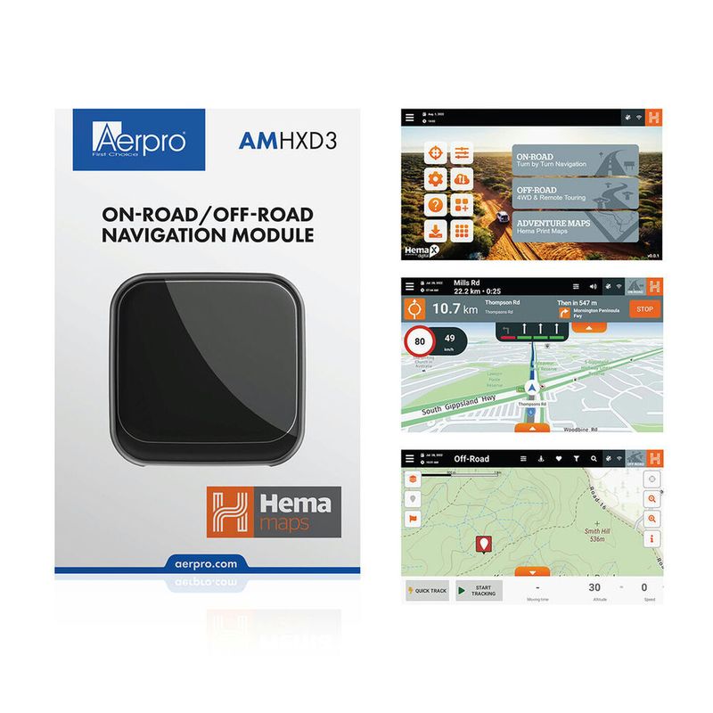 Aerpro GPS Navigation Module integrates on-road and Hema Maps Off-Road ...