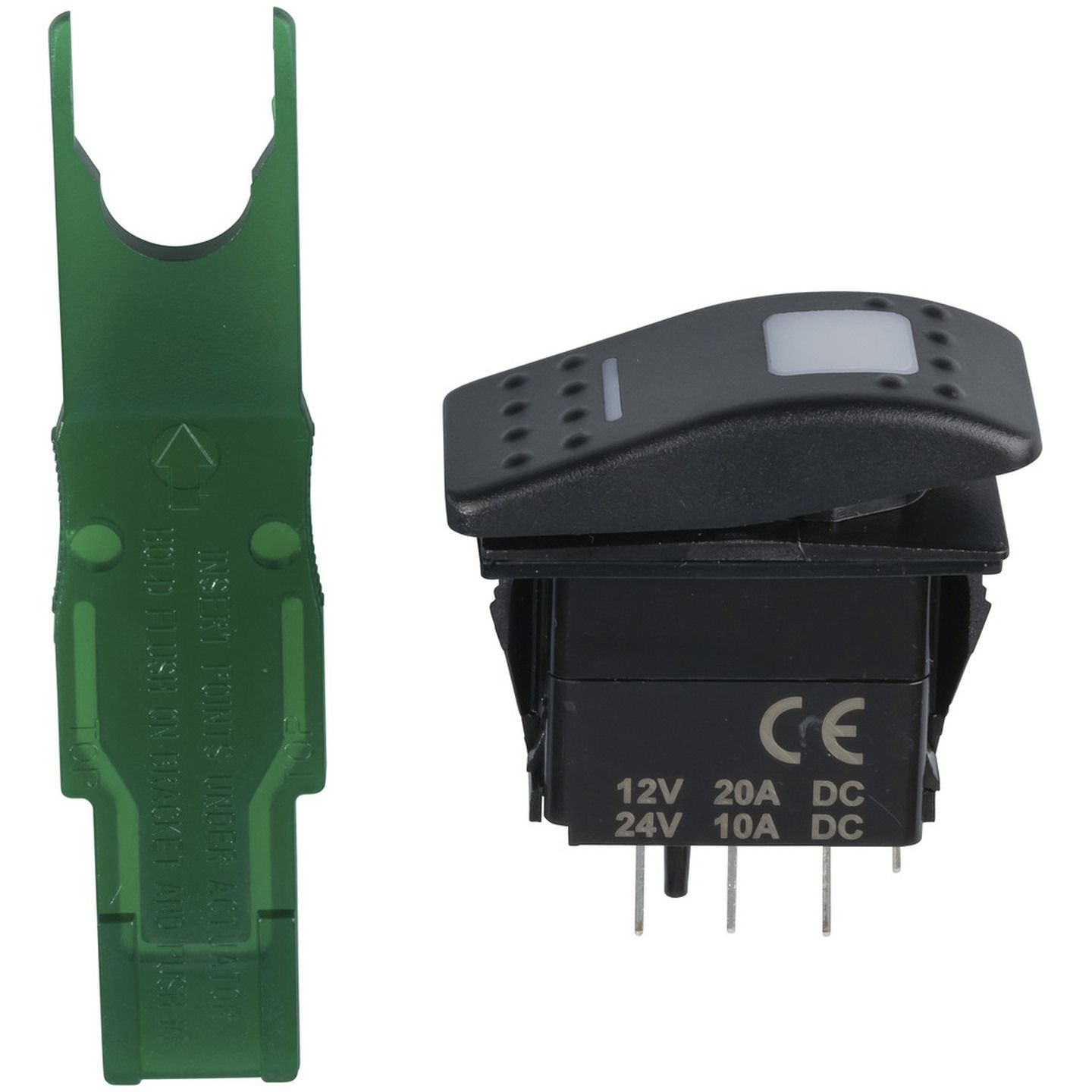 SPDT Dual Illuminated Rocker Switch Orange