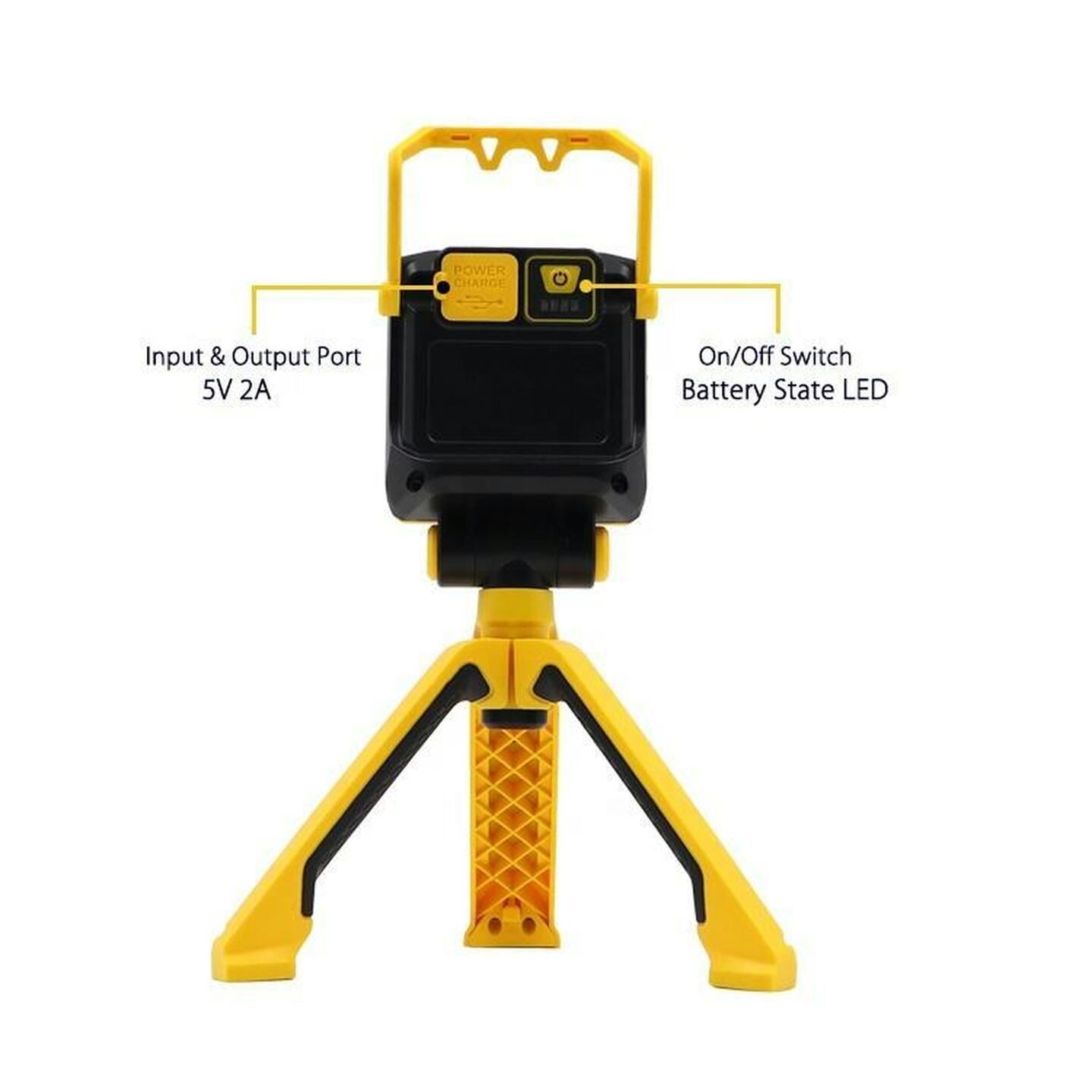 2500LM Rechargeable LED Work Light with Foldable Tripod