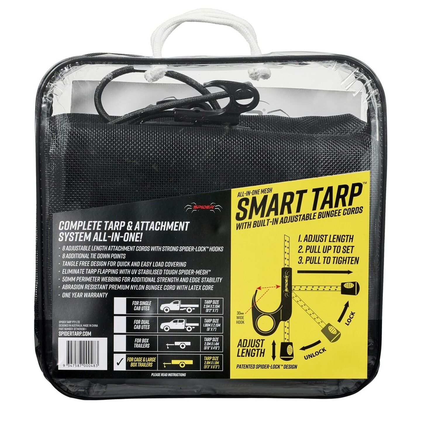 Mesh Smart Tarp for Trailers - 2.8M x 1.9M