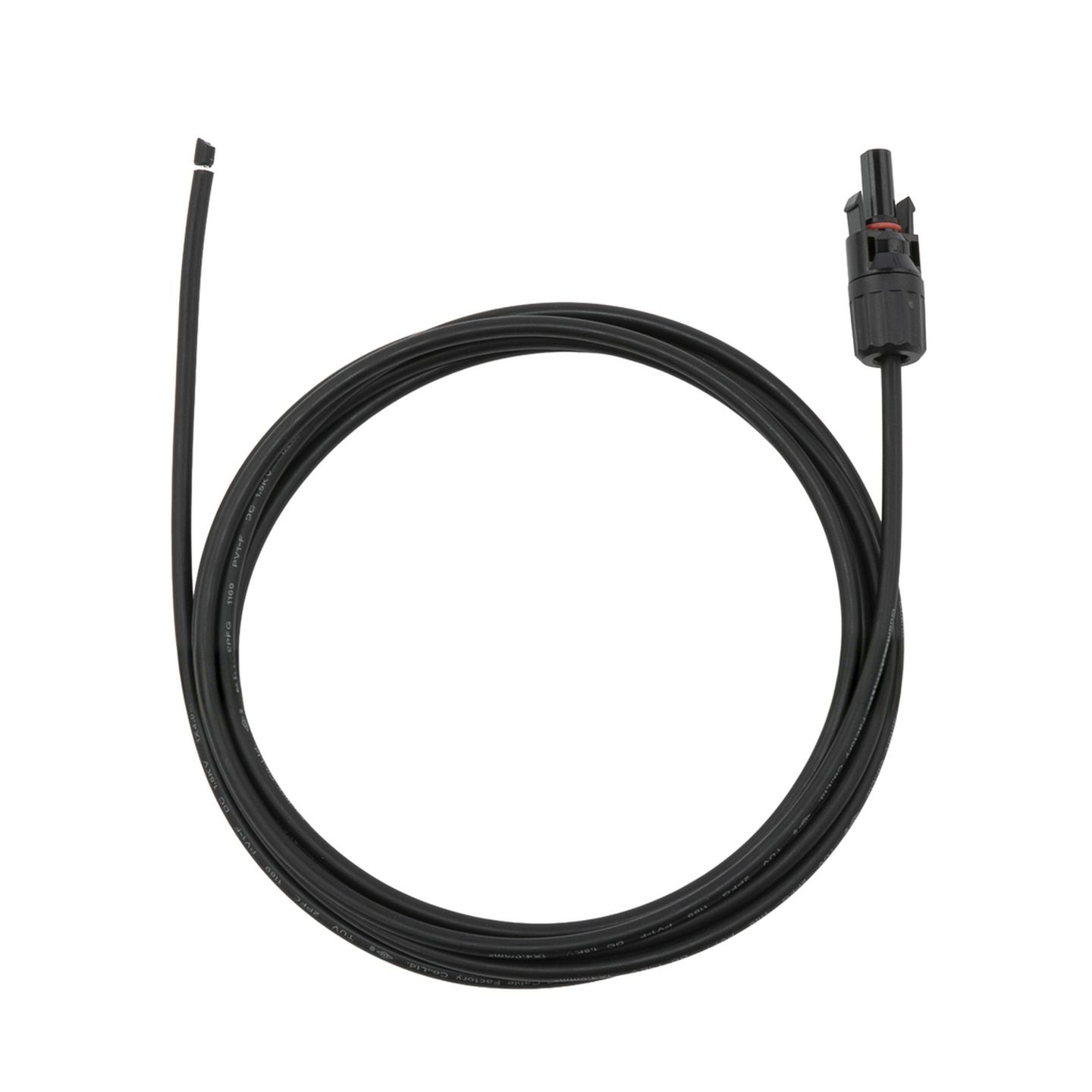 MC4 Single Plug to Bare End - 3m Black Solar Power Cable 