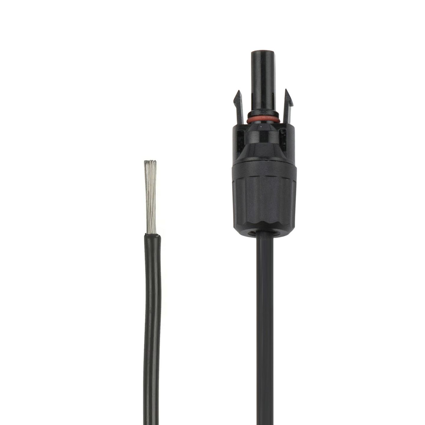 MC4 Single Plug to Bare End - 3m Black Solar Power Cable 