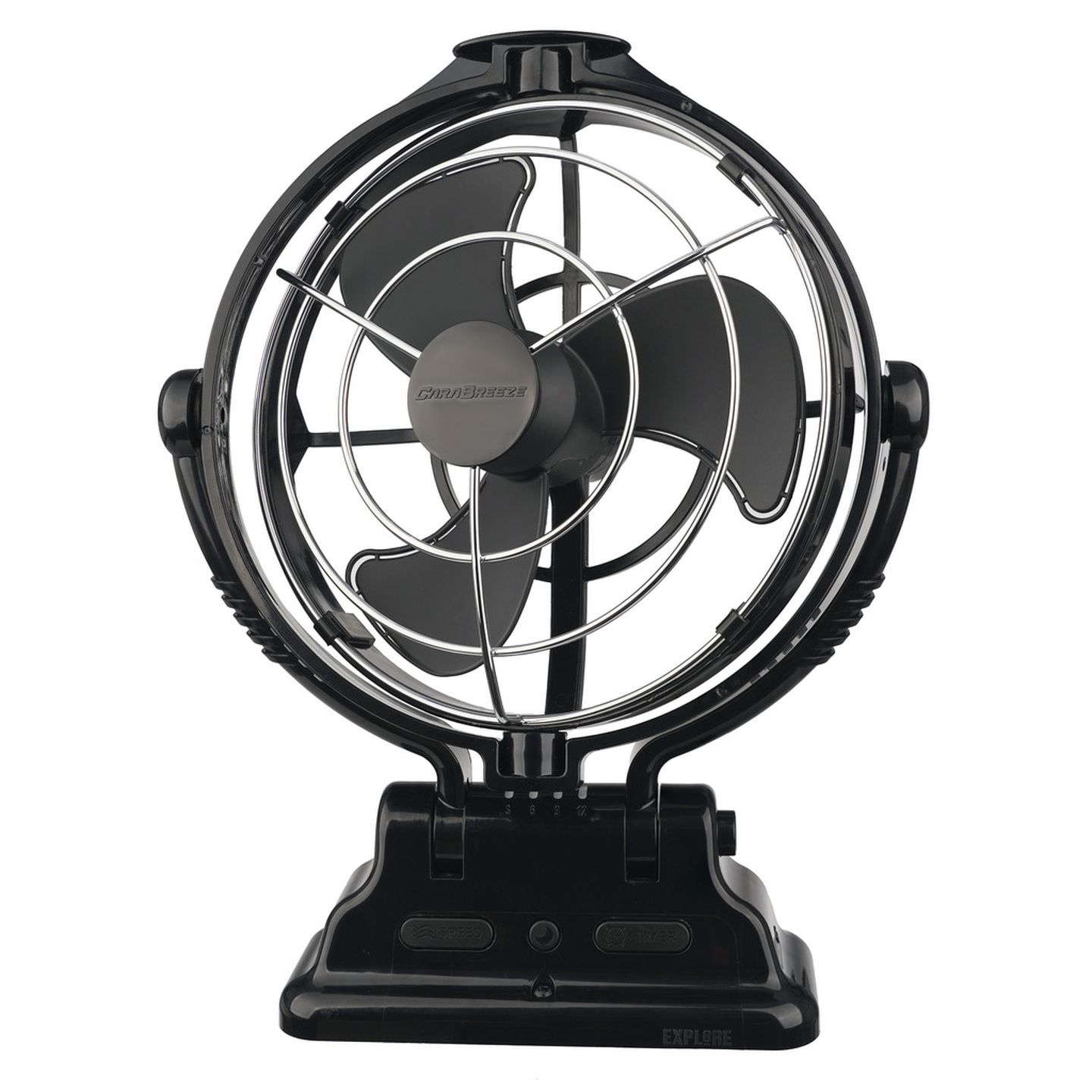 CARABREEZE Explore 12/24V Brushless Fan with Remote Control - Black