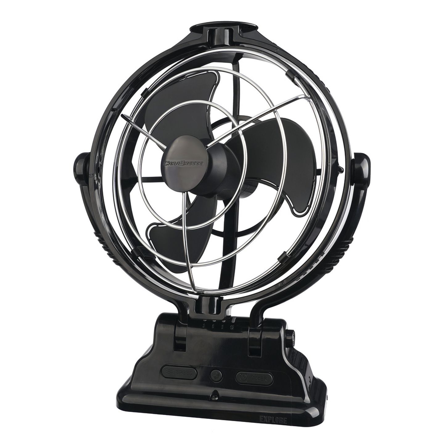 CARABREEZE Explore 12/24V Brushless Fan with Remote Control - Black